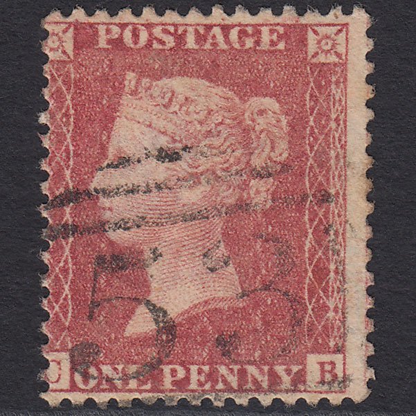 GB QV 1857 1d Rose-red (Plate 55) SG40-C10(1) CB FU Bath 53 Misperf