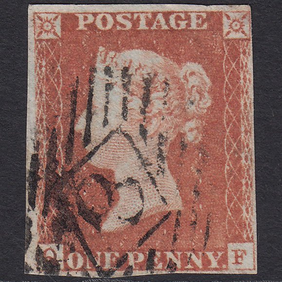 GB QV 1841 1d Red-brown (Plate 73) SG8-B1(1) QF GU 4M London IS Cancel