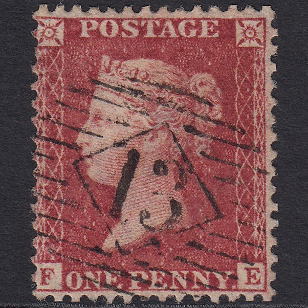 GB QV 1857 1d Deep Rose-red (Plate 46) SG41-C10(4) FE VFU London IS 13