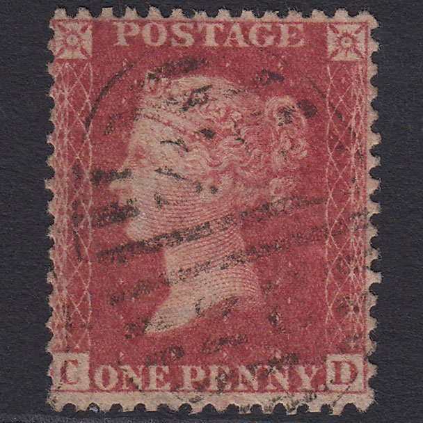 GB QV 1863 1d Rose-red (Plate 50) SG42-C12(1) CD FU London D&S Cancel