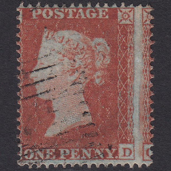 GB QV 1854 1d Red-brown Pl 203 SG17-C1(1) OD FU Scotland Large Misperf