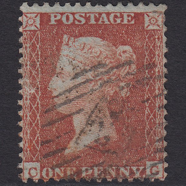 GB QV 1855 1d Red-brown (Plate 1) SG24-C3(1) CG GU London IS Cancel