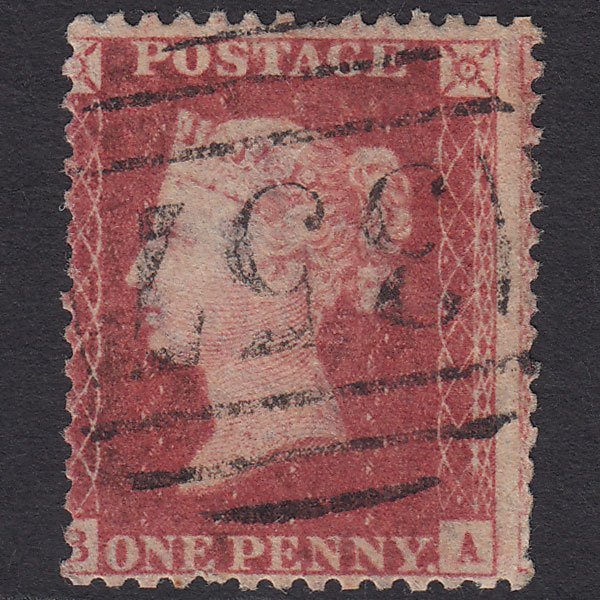 GB QV 1857 1d Rose-red (Plate 62) SG40-C10(1) BA GU Hereford 357 Misperf