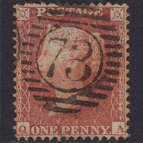 GB QV 1855 1d (Plate 4) SG24-C3(1) QA FU London D&S 73 Well Centred