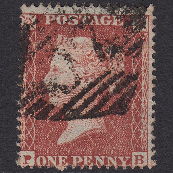 GB QV 1855 1d Red-brown (Plate 4) SG21-C4(1) PB GU Boyle 70