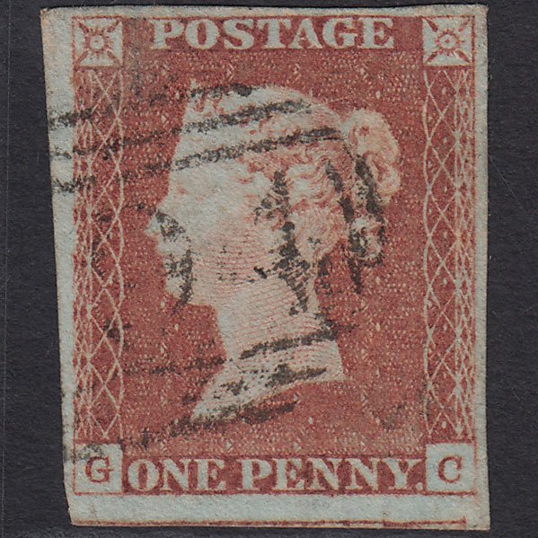 GB QV 1841 1d Red-brown (Plate 77) SG8-B1(1) GC FU 4 Margins