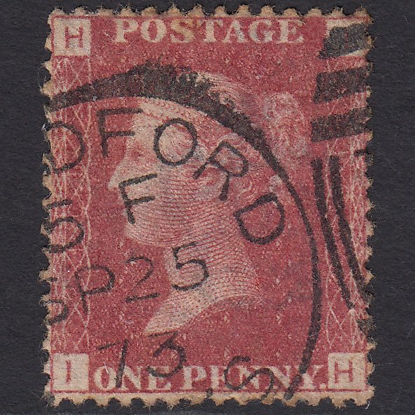 GB QV 1864 1d Lake-red (Plate 105) SG44-G1(2) IH GU Bradford CDS Cancel