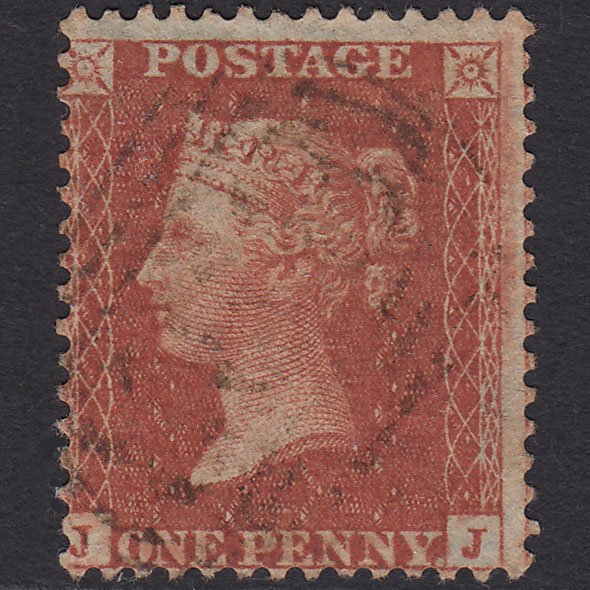 GB QV 1855 1d Red-brown (Plate 14) SGC6(1) JJ FU Misperf