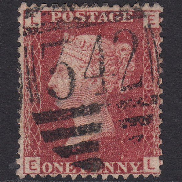 GB QV 1864 1d Lake-red (Plate 187) SG44-G1(2) EL FU Hastings 342