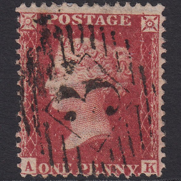 GB QV 1857 1d Deep Rose-red (Plate 58) SG41-C10(4) AK FU London IS 3
