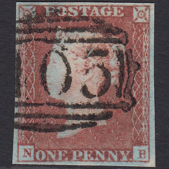 GB QV 1841 1d Red-brown (Plate 76) SG8-B1(1) NB FU 4 Margins