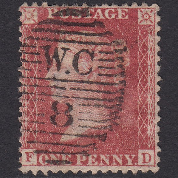 GB QV 1857 1d Rose-red (Plate 44) SG40-C10(1) FD GU London D&S WC8