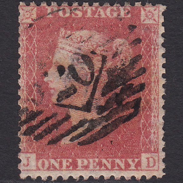 GB QV 1857 1d Rose-red (Plate 41) SG40-C10(1) JD GU London IS 20