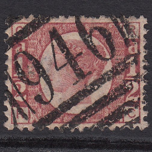 GB QV 1870 1/2d Rose-red (Plate 15) SG48-G4 RC FU Runcorn 945 Perfect Centring