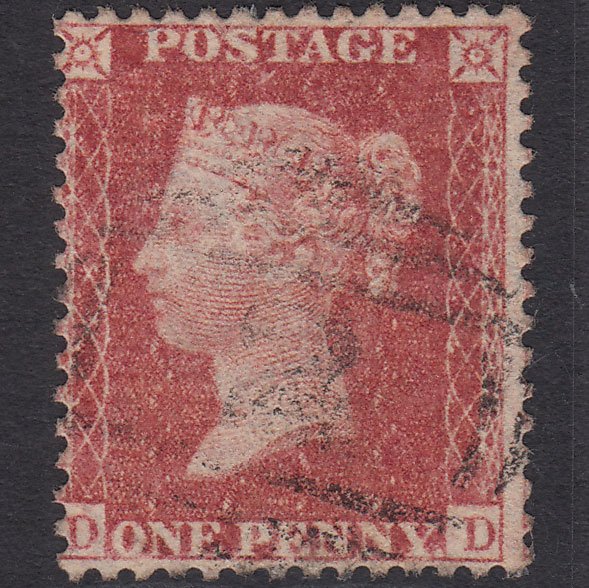 GB QV 1857 1d Rose-red (Plate 34) SG40-C10(1) DD FU Aberystwyth 2