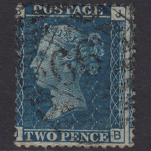GB QV 1869 2d Blue (Plate 15) SG46-G3 JB FU London IS 66 Misperf
