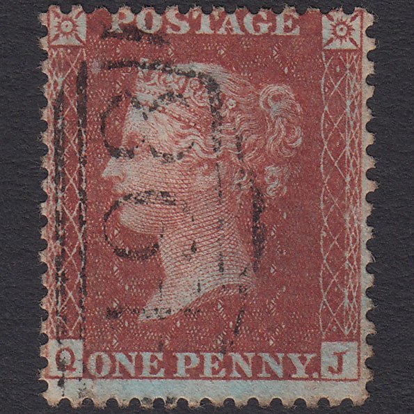 GB QV 1856 1d Red-brown (Plate 28) SG29-C8(1) QJ GU Manchester 498