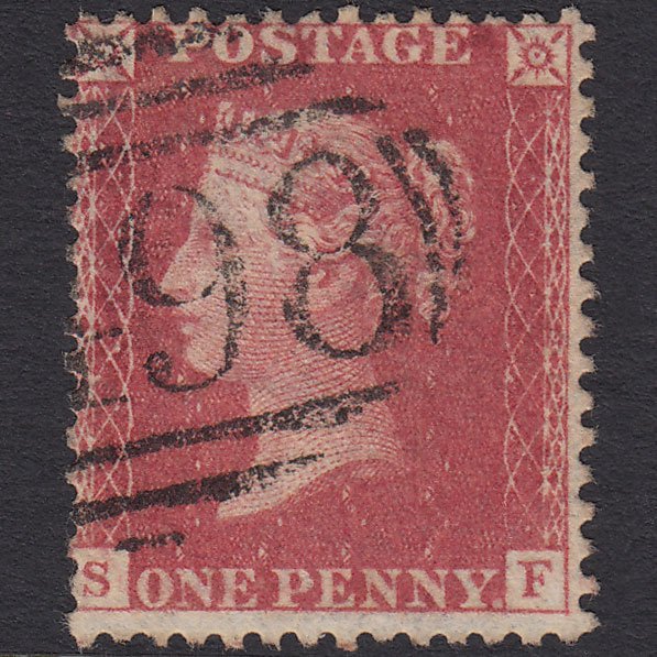 GB QV 1857 1d Rose-red (Plate 67) SG40-C10(1) SF GU Manchester 498