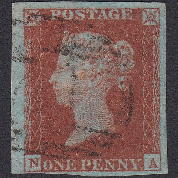 GB QV 1841 1d (Plate 48) SG8a-B1(2) NA FU 4 Good to Huge Margin Biggleswade 71