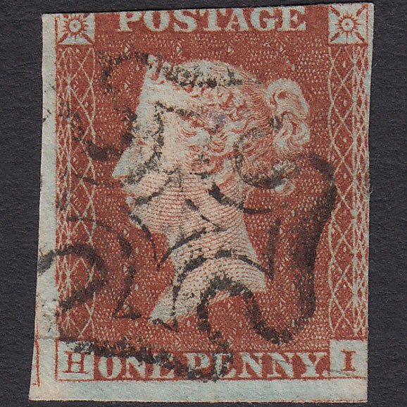 GB QV 1841 1d Red-brown (Plate 22) SG8-B1(1) HI GU Missing Imprimatur MX