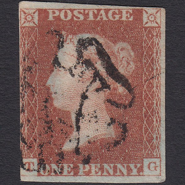 GB QV 1841 1d Red-brown (Plate 22) SG8-B1(1) TG FU nr 4 Margins MX
