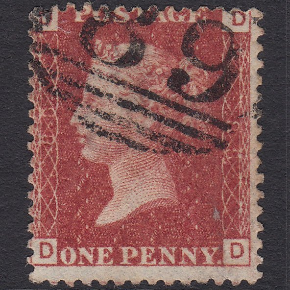 GB QV 1864 1d Lake-red (Plate 88) SG44-G1(2) DD FU Wadebridge 89 Misperf