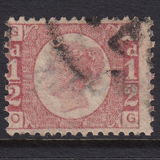 GB QV 1870 1/2d Rose (Plate 11) SG49-G4 OG FU Light Cancel
