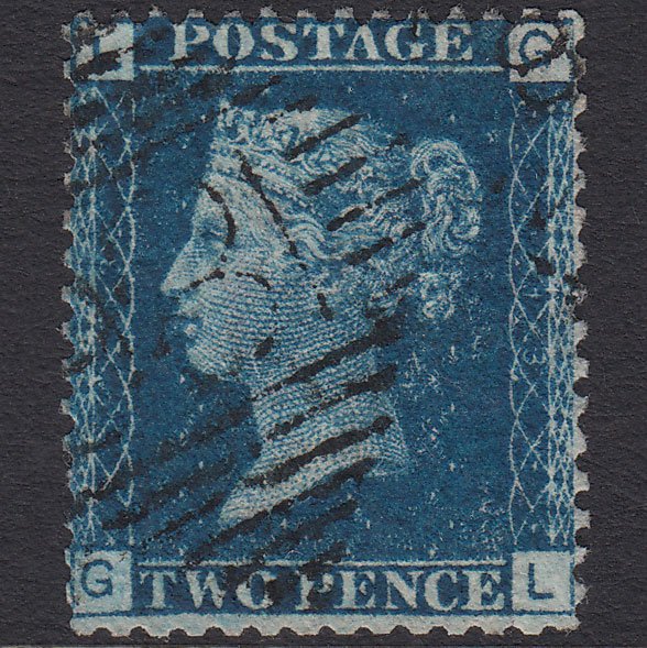GB QV 1869 2d Blue (Plate 13) SG46-G3 GL FU Dublin 186