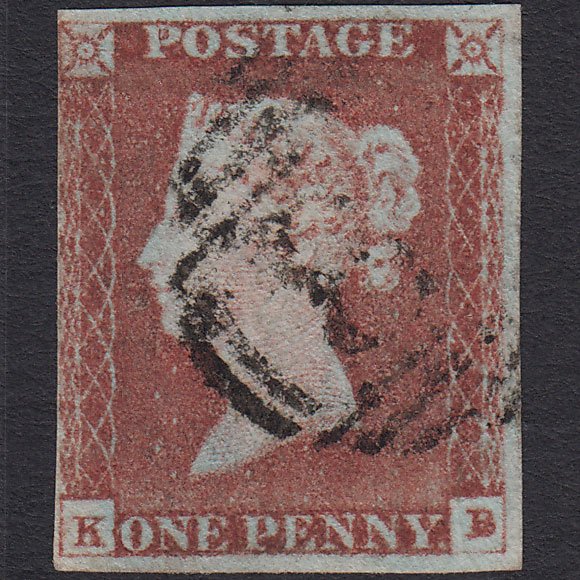 GB QV 1841 1d Red-brown (Plate 66) SG8-B1(1) KB FU 4 Margins