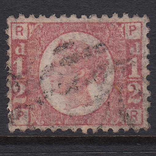 GB QV 1870 1/2d Rose (Plate 14) SG49-G4 PR FU Light Cancel