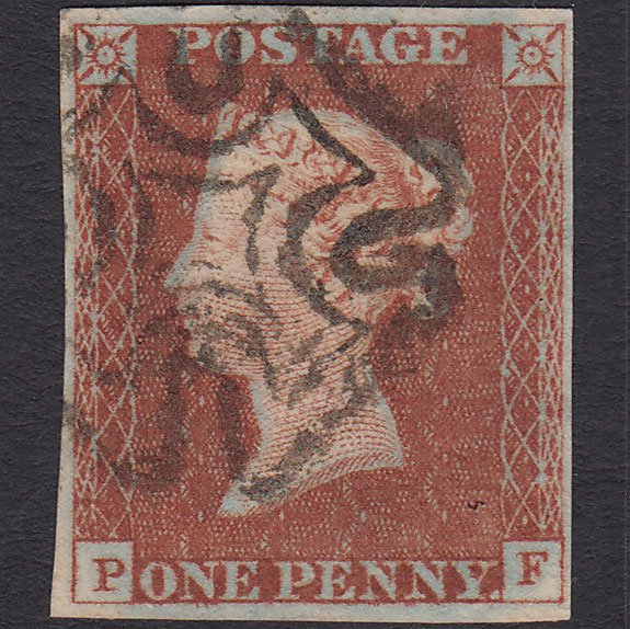 GB QV 1841 1d Red-brown (Plate 40) SG8-B1(1) PF FU 4M Dublin Type I MX