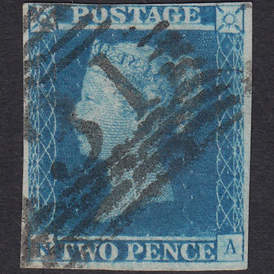 GB QV 1841 2d Blue (Plate 3) SG14-E1(2) NA FU 4 Margins Edinburgh 131