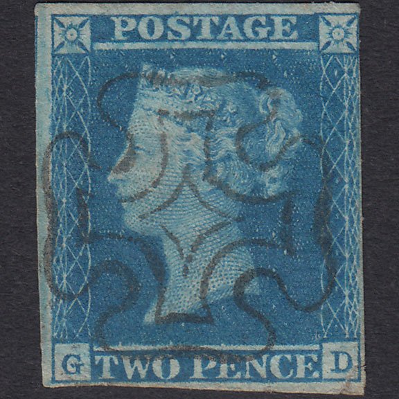 GB QV 1841 2d Blue (Plate 3) SG14-E1(2) GD GU nr 4M Full Edinburgh Type II MX