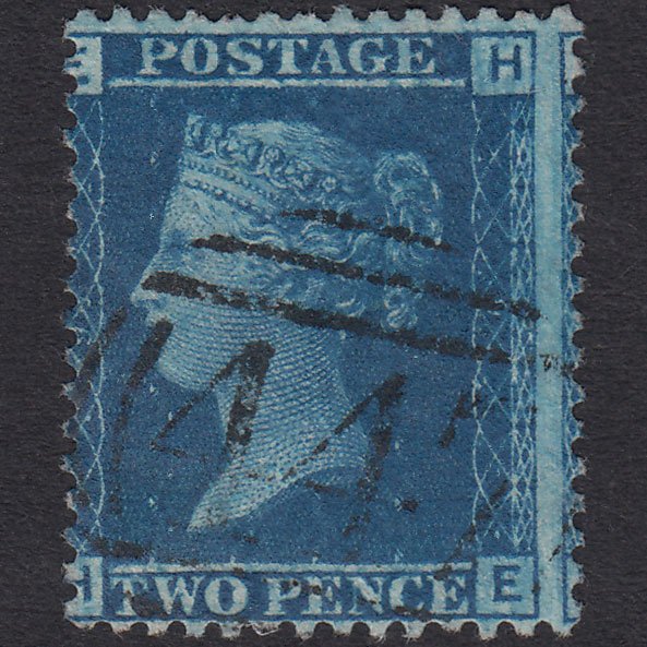 GB QV 1858 2d Blue (Plate 9) SG45-G2 HE FU Leeds 447 Misperf