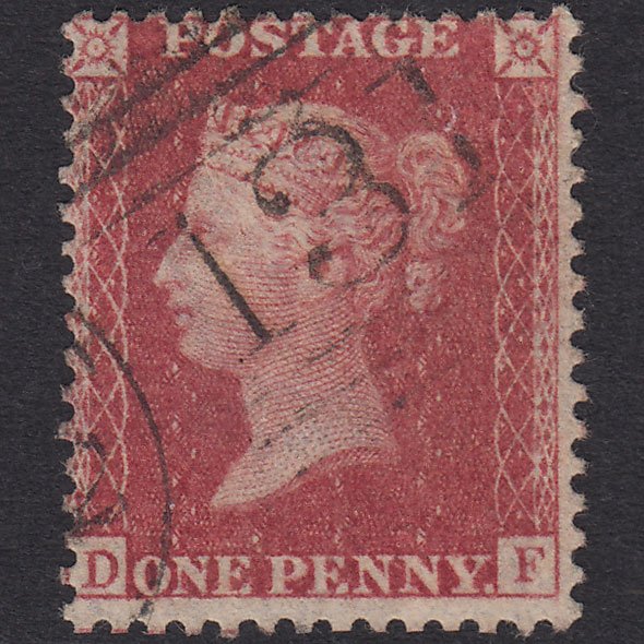 GB QV 1857 1d Rose-red (Plate 57) SG40-C10(1) DF FU Edinburgh 131