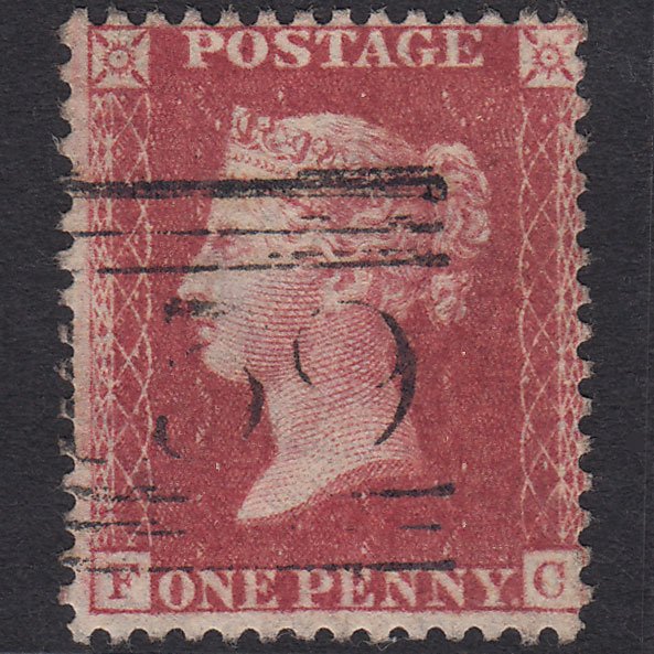 GB QV 1857 1d Rose-red (Plate 49) SG40-C10(1) FC VFU Glasgow 159