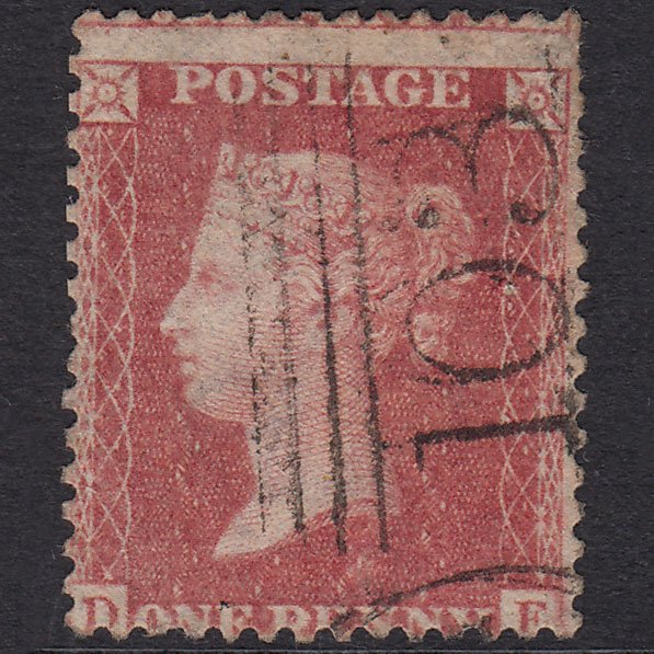 GB QV 1857 1d Pale Rose SG39-C10(3) D? GU Dingwall 103 Misperf