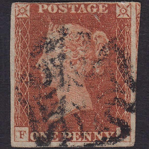 GB QV 1841 1d Red-Brown Plate 26 SG8-B1(1) FB GU 4 Margins Maltese Cross