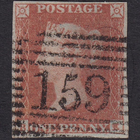 GB QV 1841 1d Red-Brown Plate 99 SG8-B1(1) BE FU 4 Margins Glasgow 159