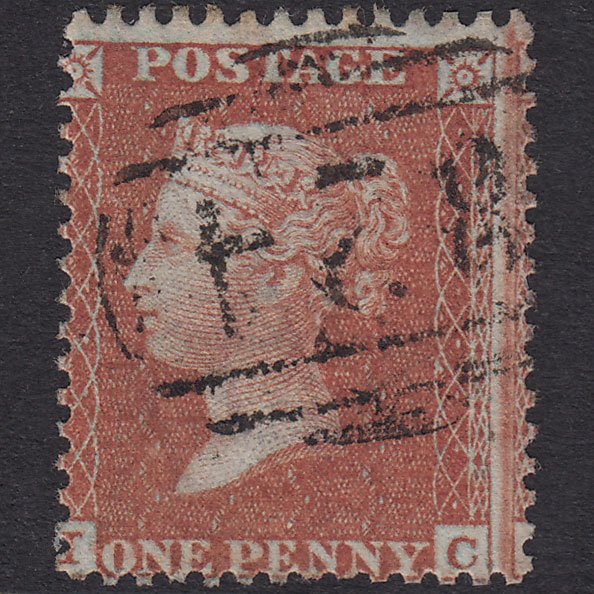 GB QV 1855 1d Red-Brown Plate 12 SGC6(1) IC FU Ulverstone 824 Misperf