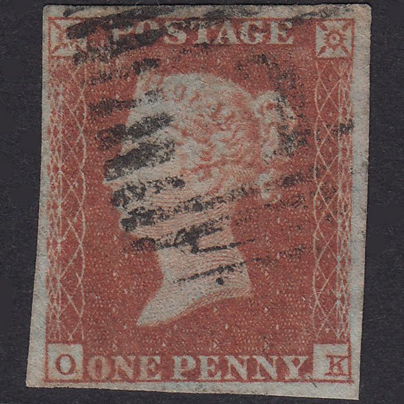 GB QV 1841 1d Red-Brown Plate 107 SG8-B1(1) OK GU 4 Margins Aberdeen 1