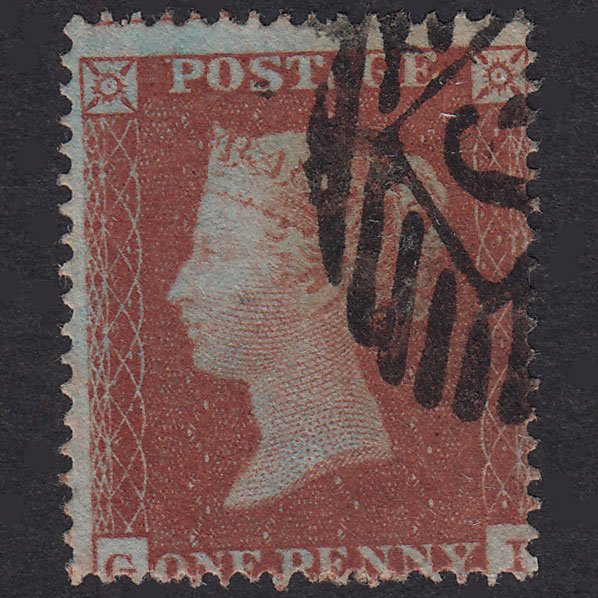 GB QV 1854 1d Red-Brown Plate R3 SG17-C1(1) GI FU London IS Cancel