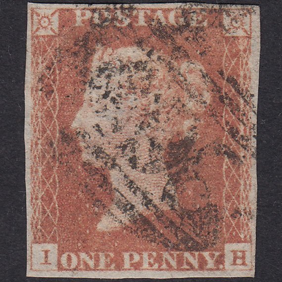 GB QV 1841 1d Red-Brown Plate 72 SG8-B1(1) IH GU Missing Imprimatur 4M