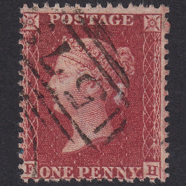 GB QV 1857 1d Deep Rose-Red Plate 60 SG41-C10(2) FH FU North Shields 573