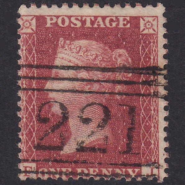 GB QV 1857 1d Deep Rose-Red Plate 61 SG41-C10(2) FJ FU Leith 221