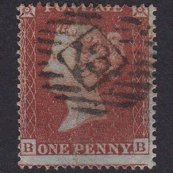 GB QV 1854 1d Red-Brown Plate R3 SG17-C1(1) BB GU London IS 13