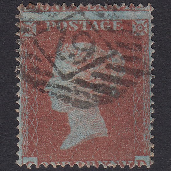 GB QV 1854 1d Red-Brown Plate 167 SG17-C1(1) CD GU London IS 19 Misperf