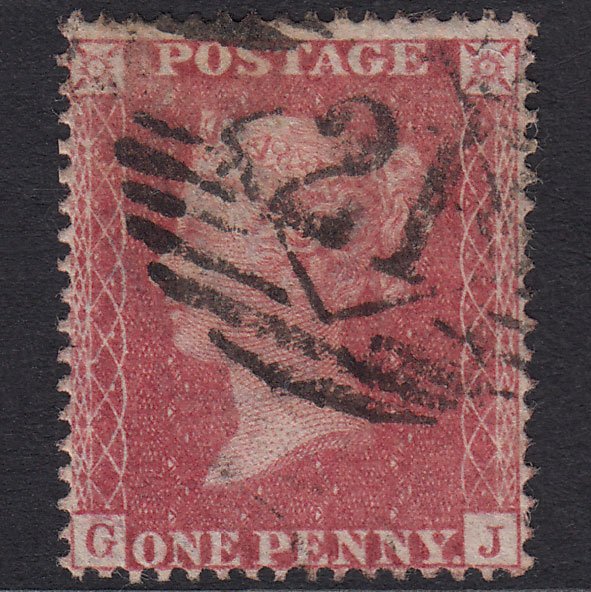GB QV 1857 1d Rose-Red Plate 36 SG36-C11 GJ GU London IS 21