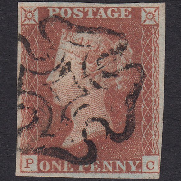 GB QV 1841 1d Red-Brown Penny Black Plate 11 SG7-A2 PC VFU 4 Margins MX