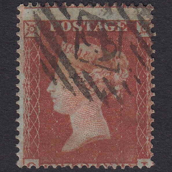GB QV 1854 1d Red-Brown SG17-C1(1) ?? FU London IS Cancel Misperf
